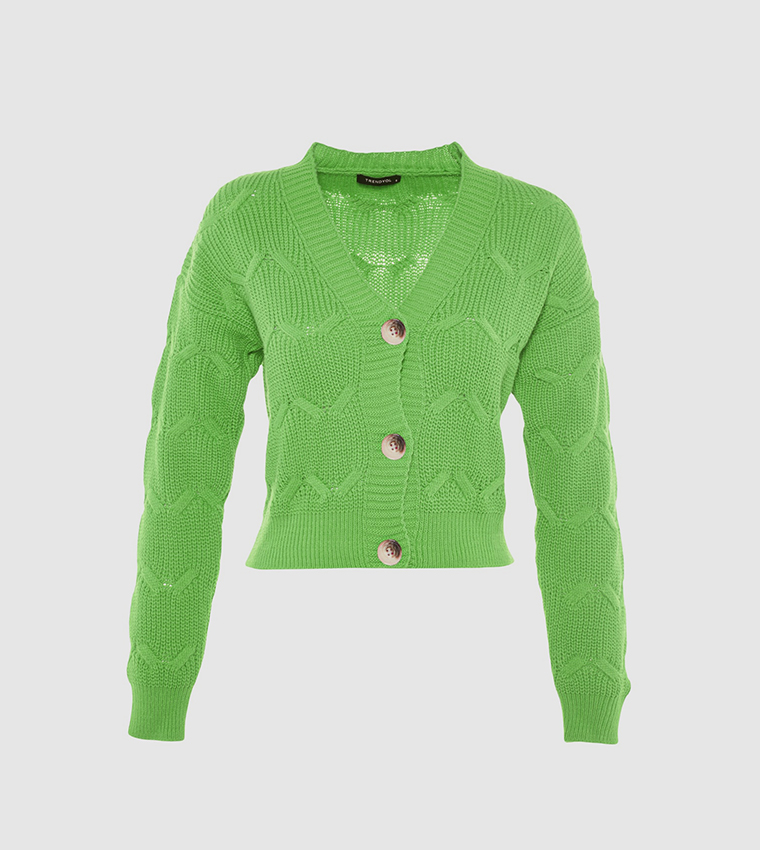 Self Design Knitted Cardigan