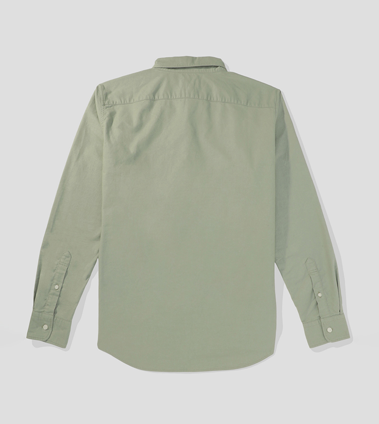 Buy American Eagle Slim Fit Flex Oxford Button Up Shirt In Green