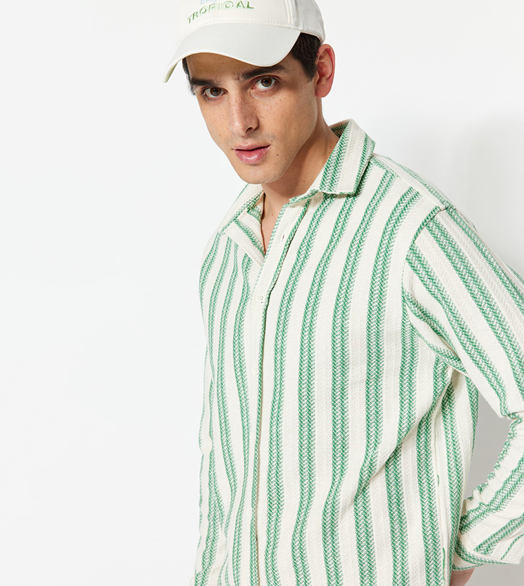 Striped Relaxed Fit Long Sleeves Shirt