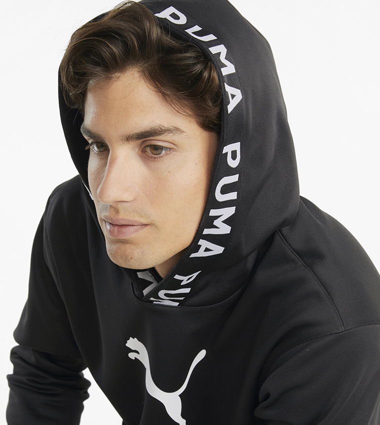 Logo Print Fleece Hoodie