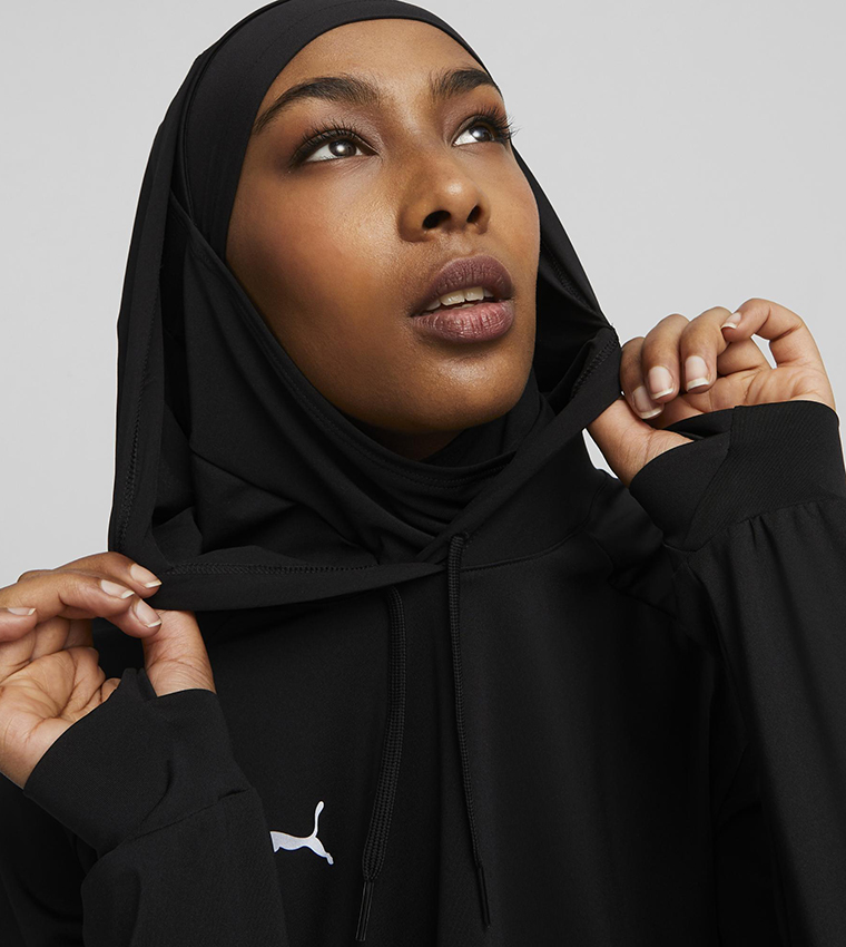 Logo Detail Modest Activewear Hoodie