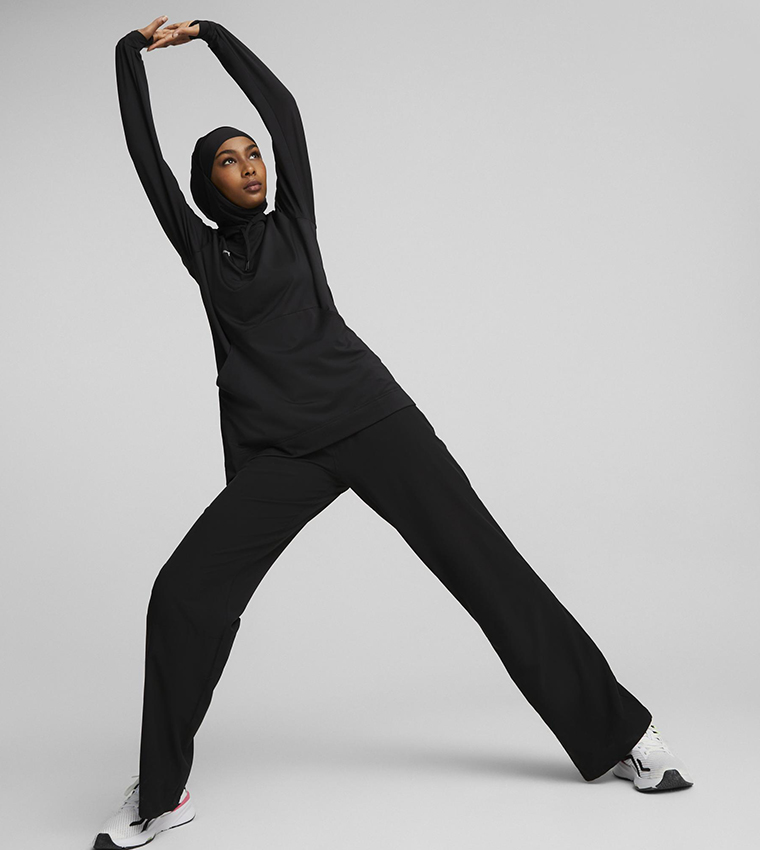 Logo Detail Modest Activewear Hoodie
