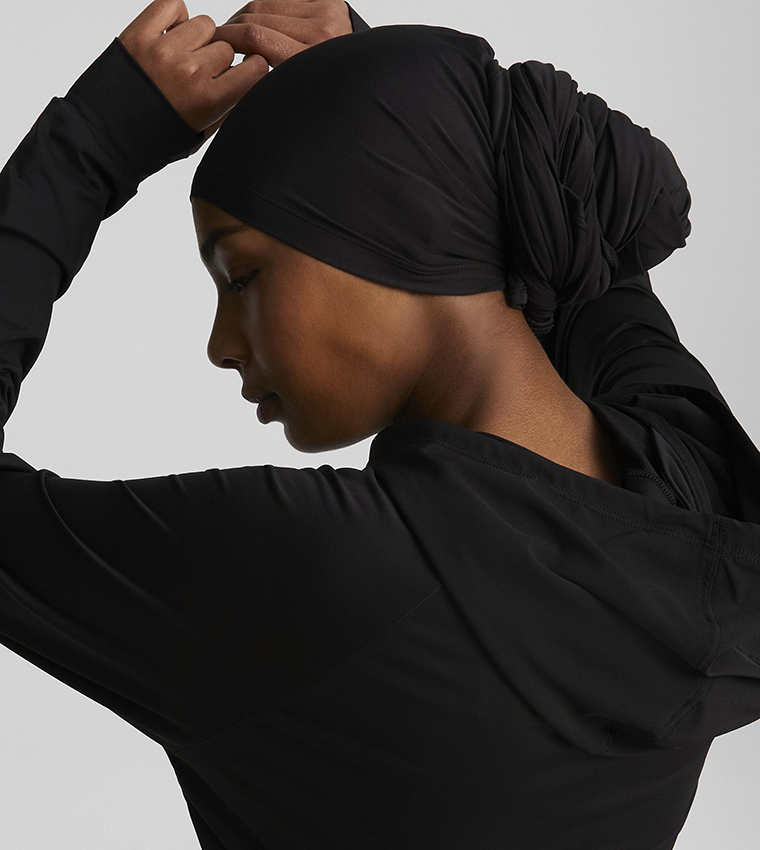 Logo Detail Modest Activewear Hoodie