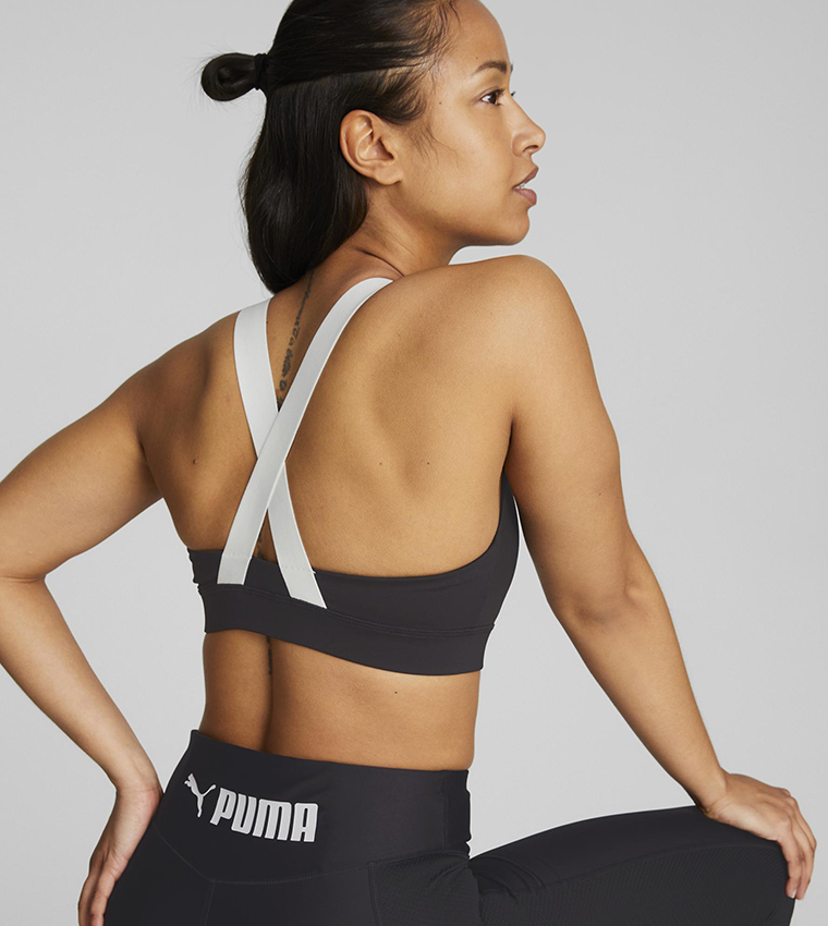 Buy Puma Mid Impact Sports Bra In Black