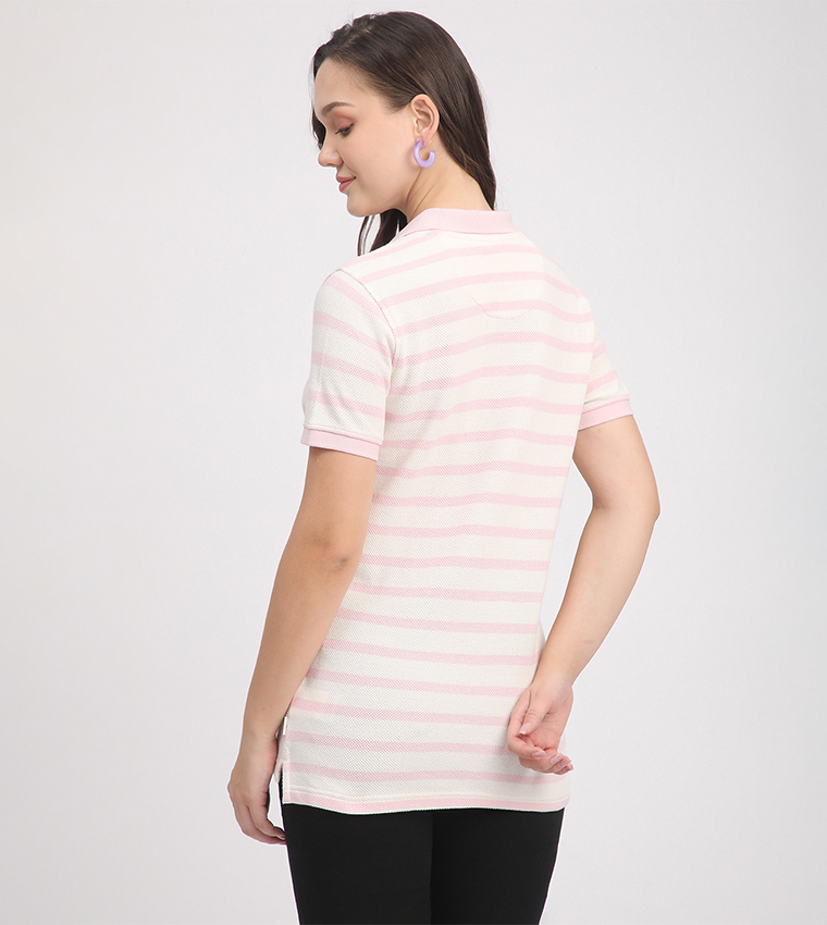 Striped Short Sleeves Polo T-Shirt