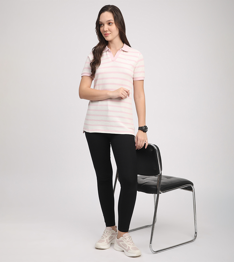 Striped Short Sleeves Polo T-Shirt