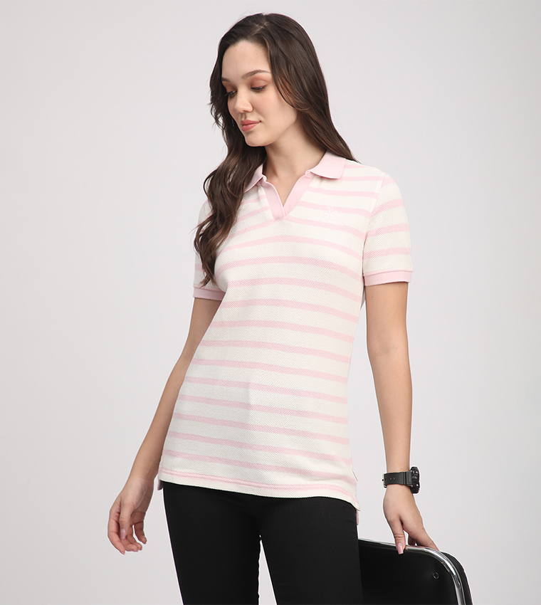 Striped Short Sleeves Polo T-Shirt