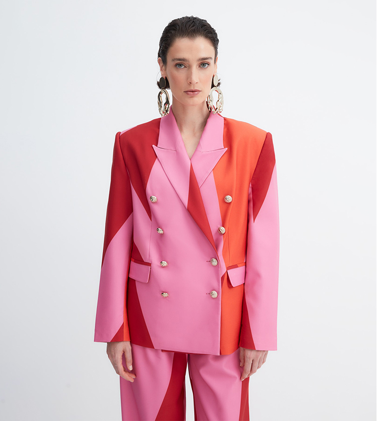 X Zeynep Tosun Lapel Collar Oversize Blazer Jacket