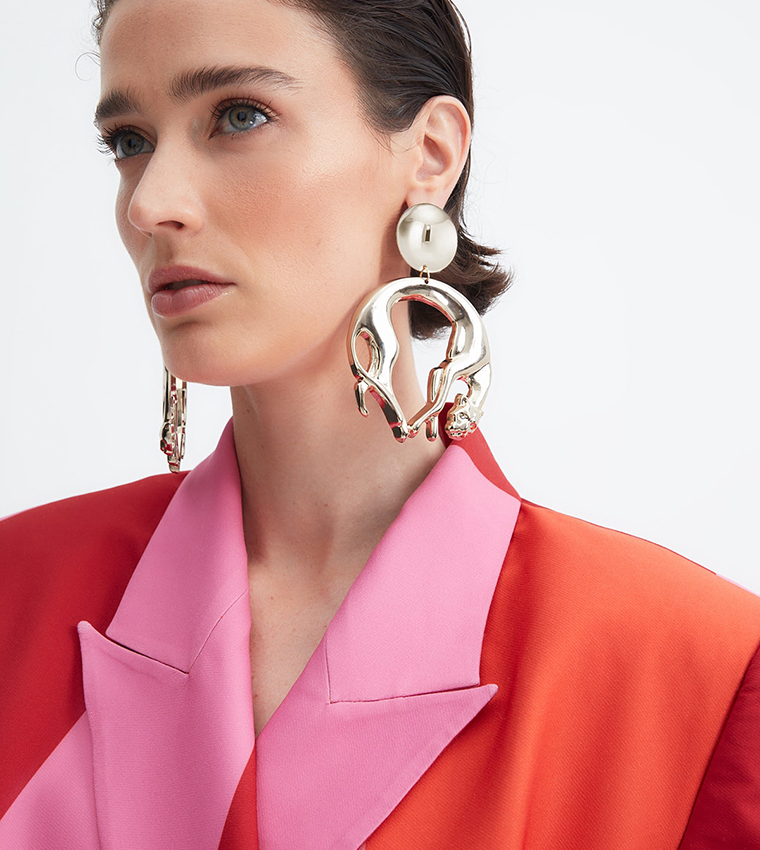 X Zeynep Tosun Lapel Collar Oversize Blazer Jacket