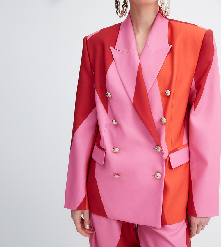 X Zeynep Tosun Lapel Collar Oversize Blazer Jacket