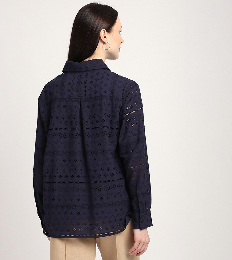 Openwork Long Sleeves Shirt