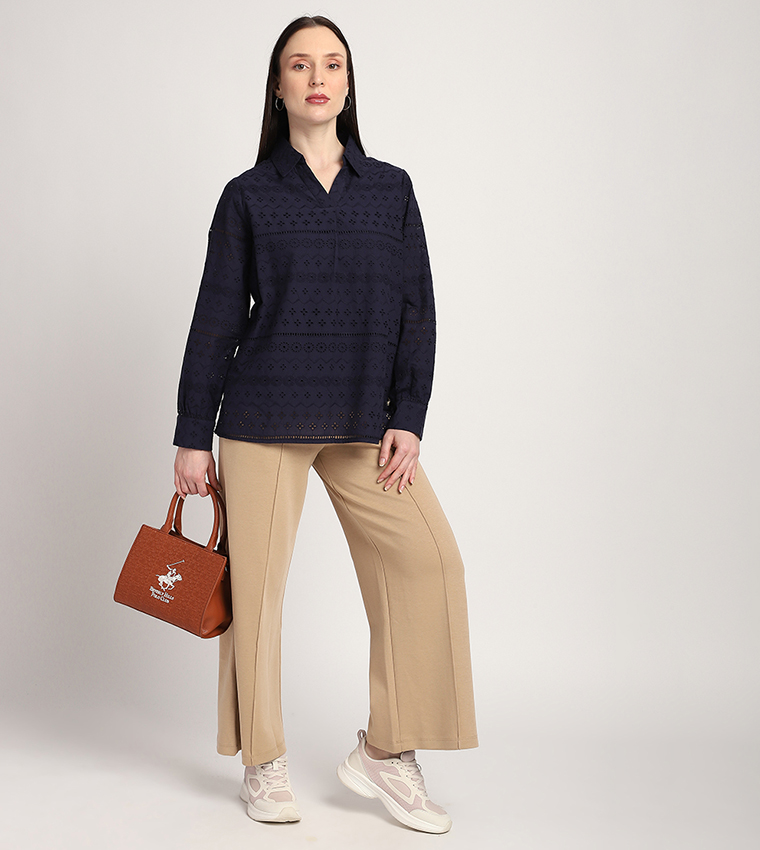 Openwork Long Sleeves Shirt