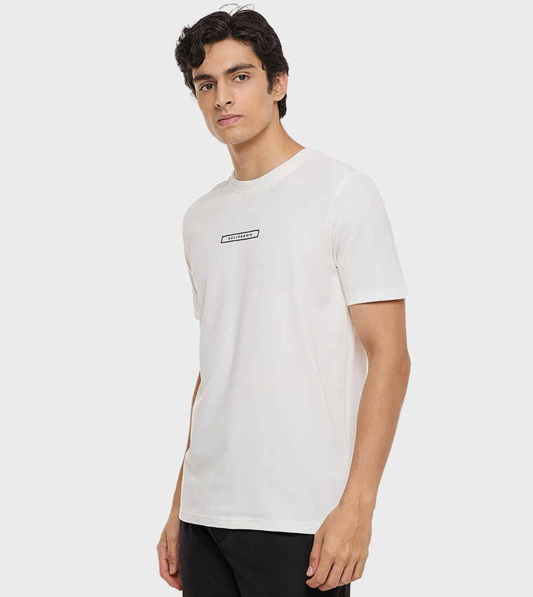 Printed T-Shirt with Crew Neck and Short Sleeves