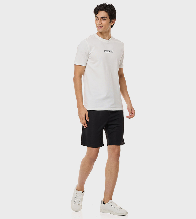 Printed T-Shirt with Crew Neck and Short Sleeves