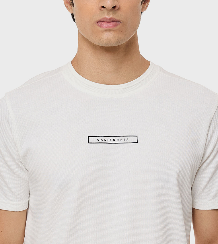 Printed T-Shirt with Crew Neck and Short Sleeves