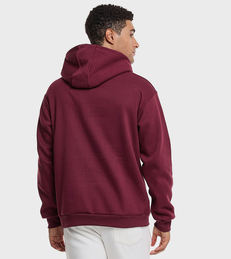 Print Detail Hoodie with Long Sleeves