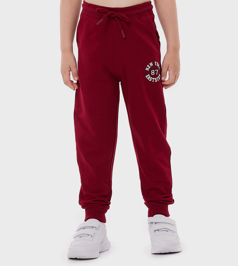 Print Detail Joggers with Drawstring Waist