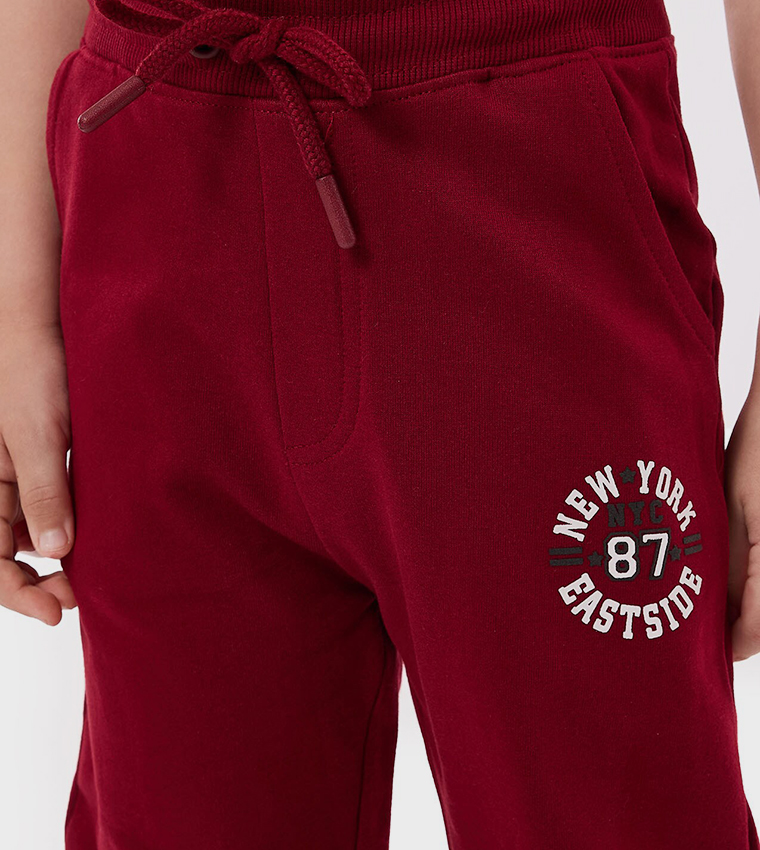 Print Detail Joggers with Drawstring Waist