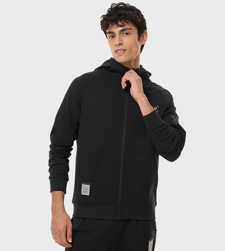 Print Detail Jacket with Zipper Closure