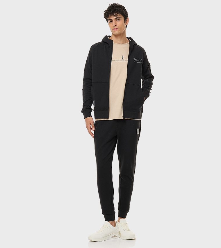 Print Detail Jacket with Zipper Closure