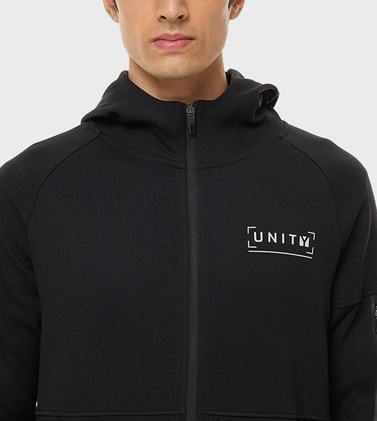 Print Detail Jacket with Zipper Closure