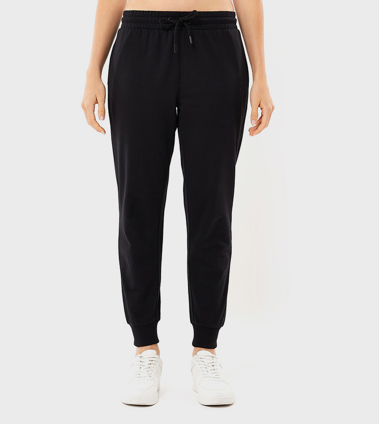 Solid Joggers with Drawstring Waist