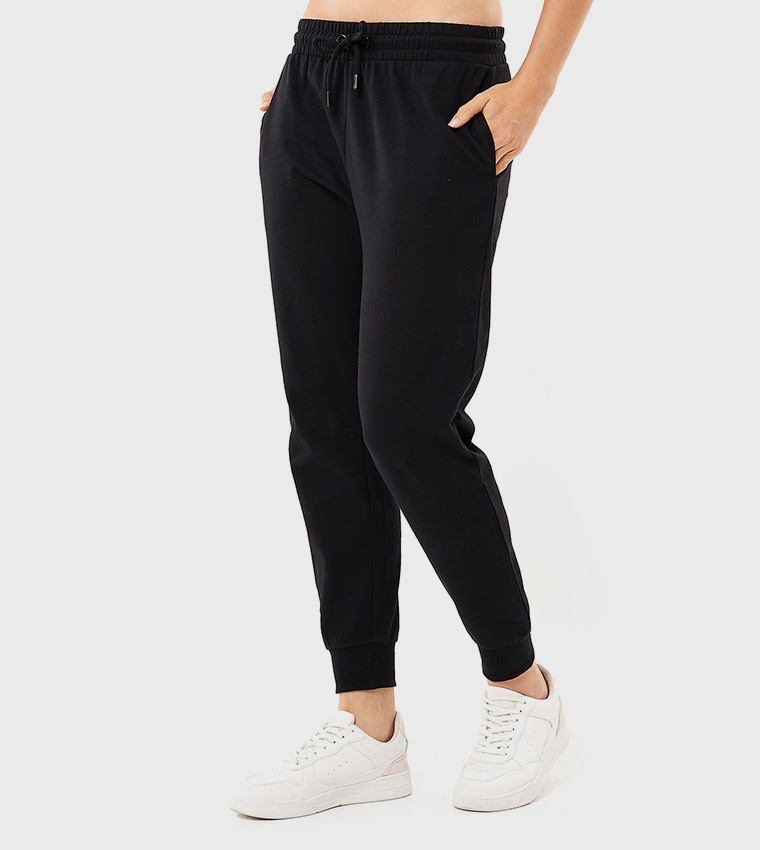 Solid Joggers with Drawstring Waist