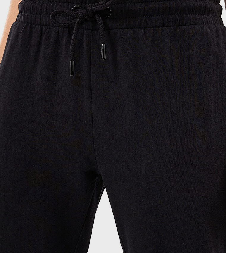Solid Joggers with Drawstring Waist