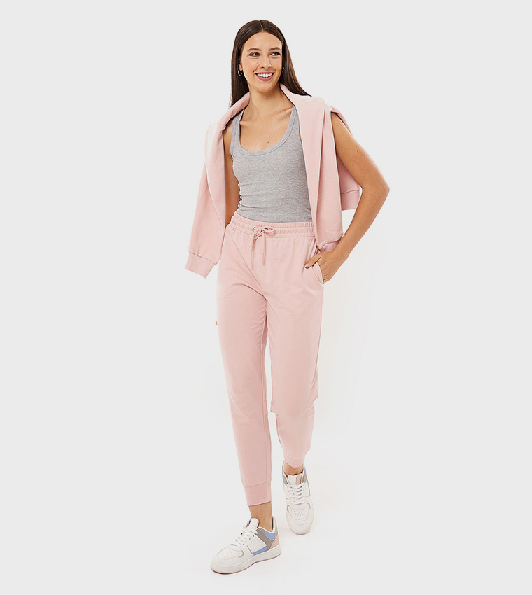 Solid Joggers with Drawstring Waist