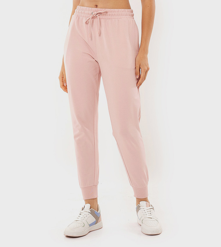 Solid Joggers with Drawstring Waist