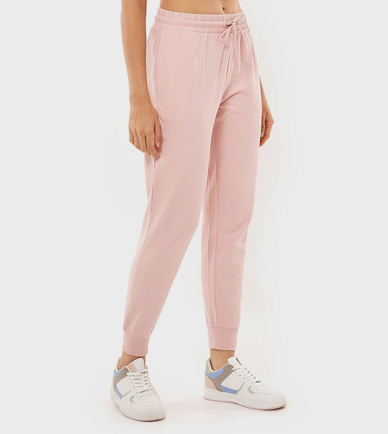 Solid Joggers with Drawstring Waist
