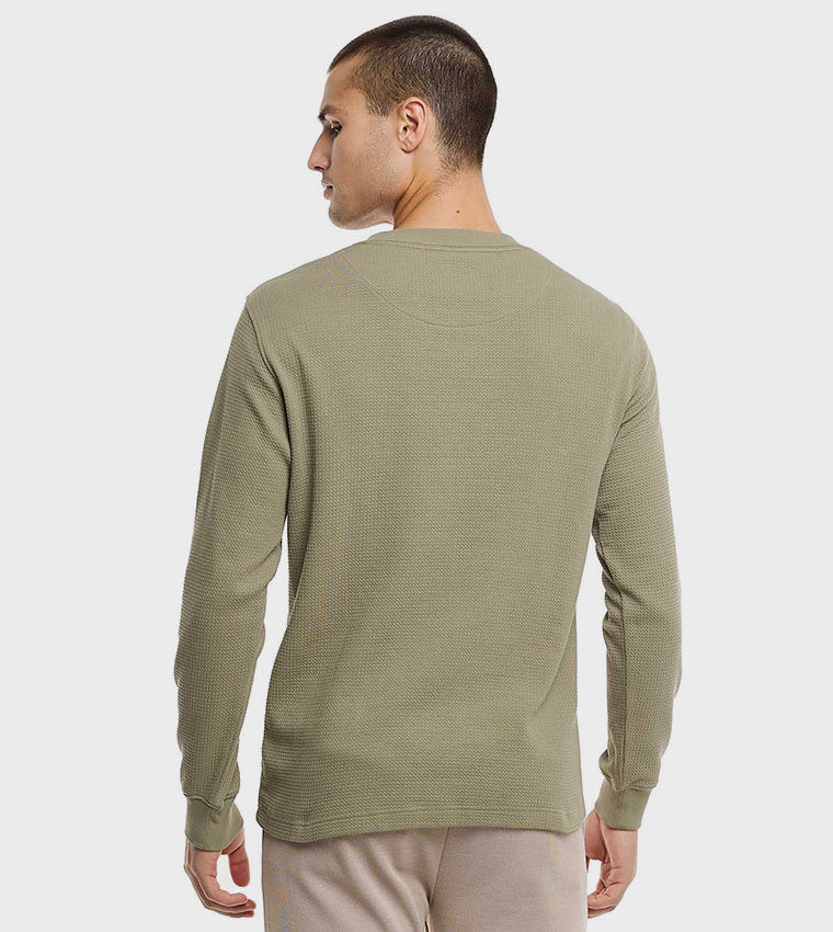 Solid T-Shirt with Crew Neck and Long Sleeves
