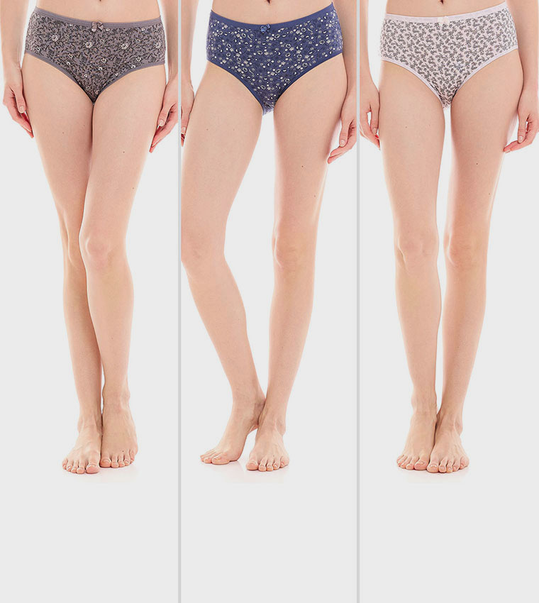 3 Pack Printed Bikini Briefs