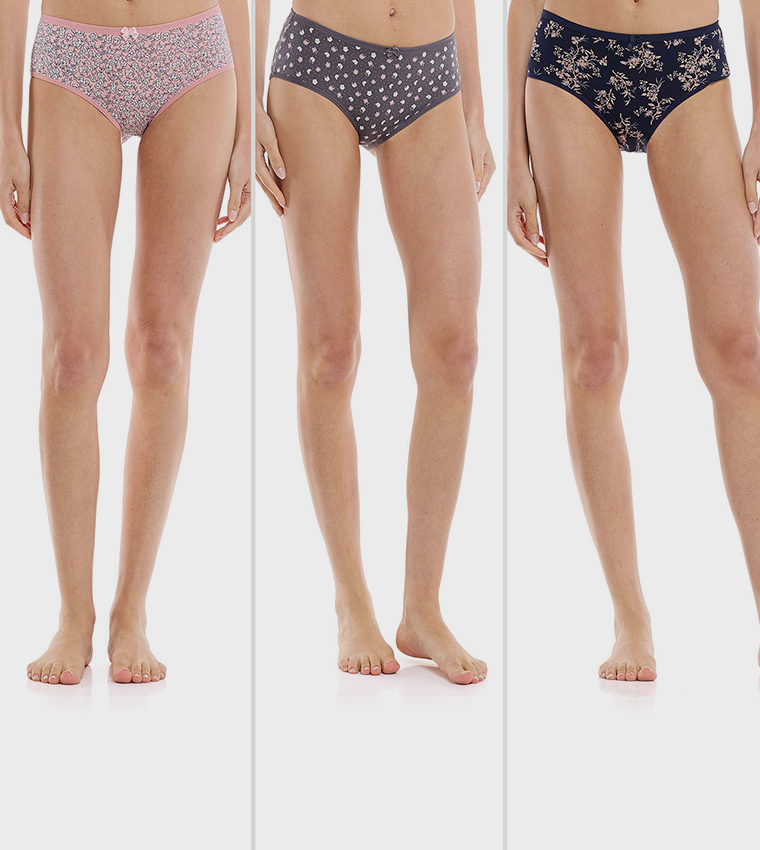 3 Pack Printed Bikini Briefs