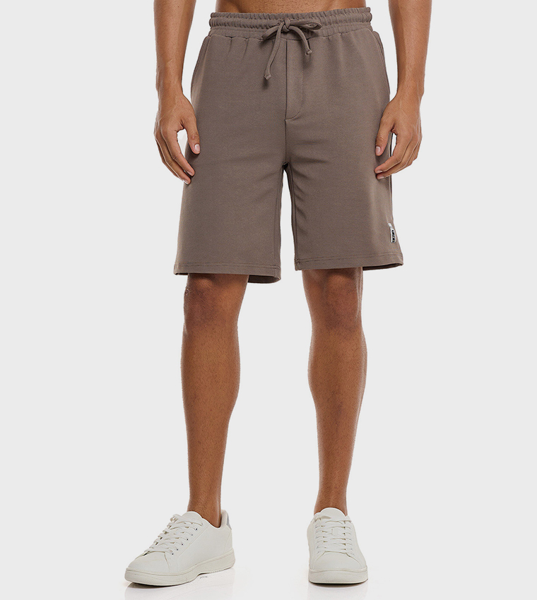 Textured Shorts with Drawstring Waist