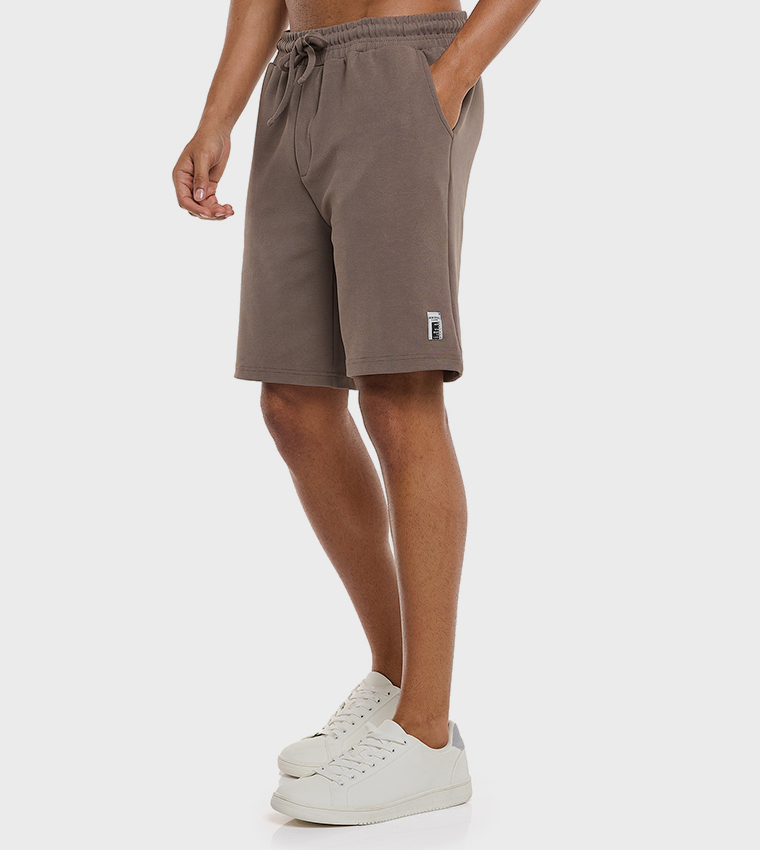 Textured Shorts with Drawstring Waist