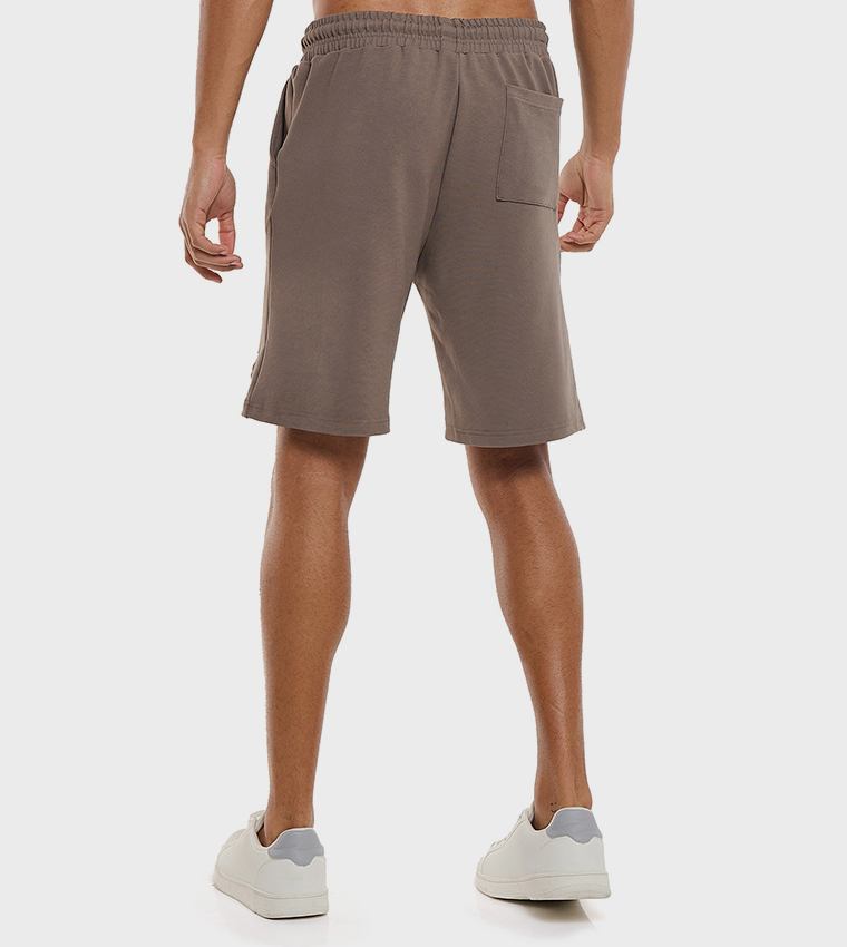 Textured Shorts with Drawstring Waist
