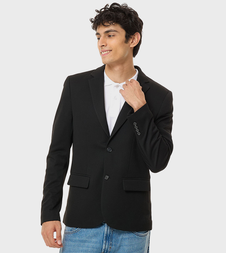 Solid Single Breasted Blazer