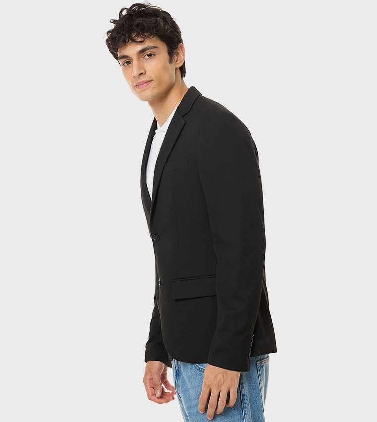 Solid Single Breasted Blazer