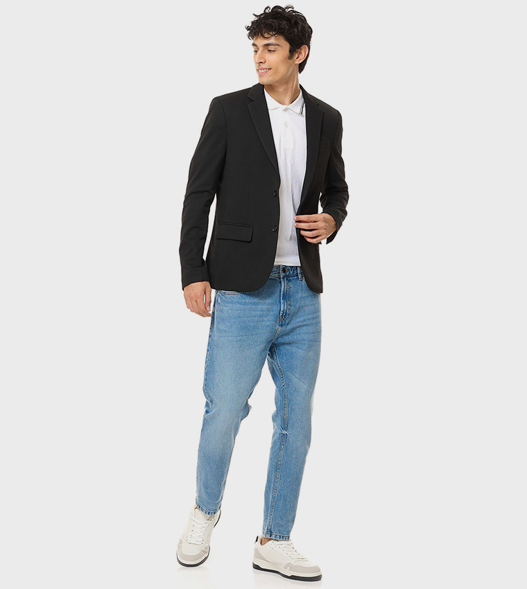 Solid Single Breasted Blazer