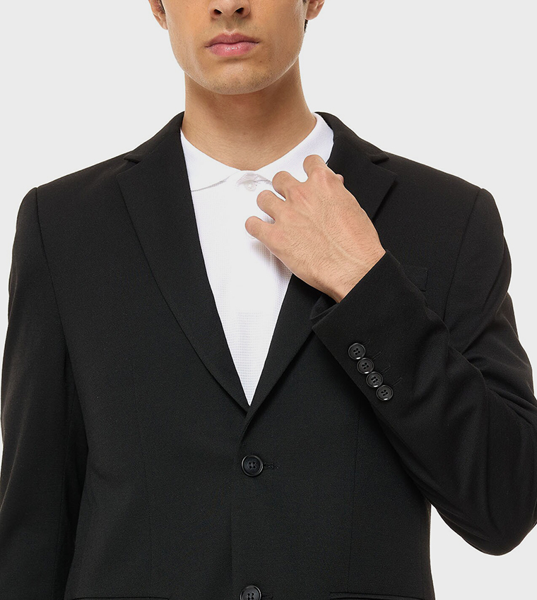 Solid Single Breasted Blazer