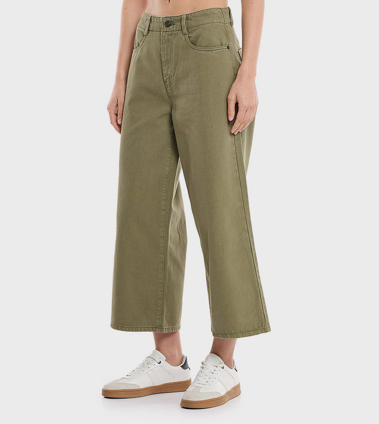 Solid Culottes with Button Closure