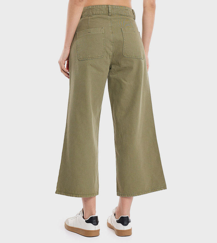 Solid Culottes with Button Closure