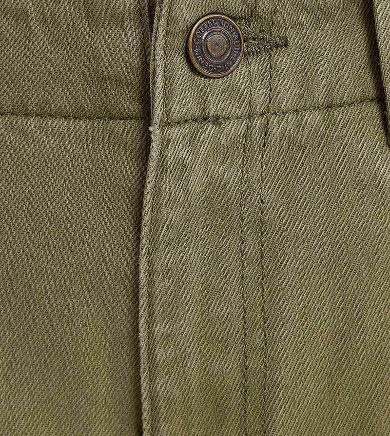 Solid Culottes with Button Closure