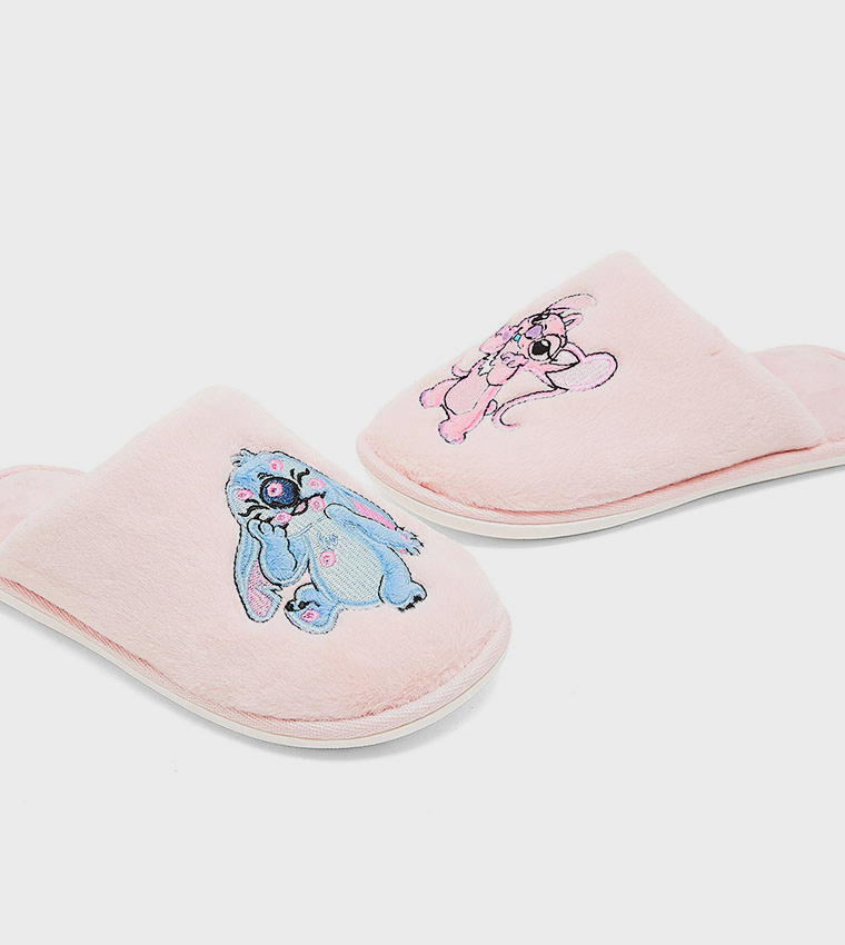 Stitch Embroidered Bedroom Slippers