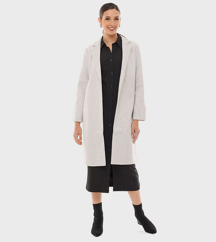 Textured Knitted Long Coat