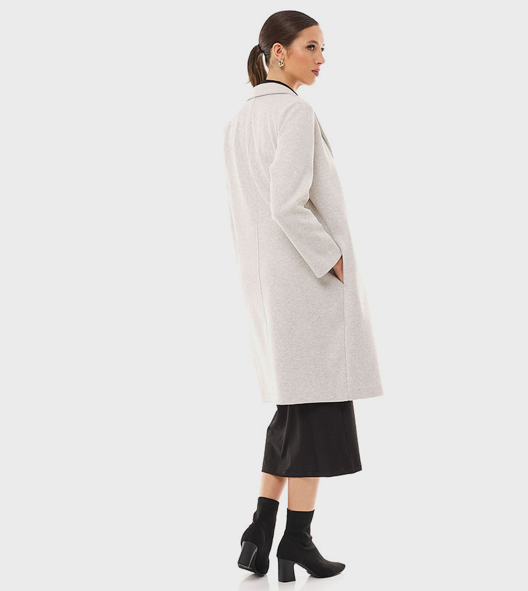 Textured Knitted Long Coat