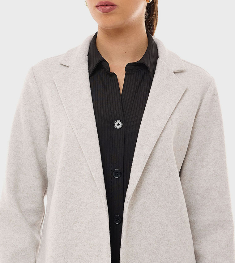 Textured Knitted Long Coat