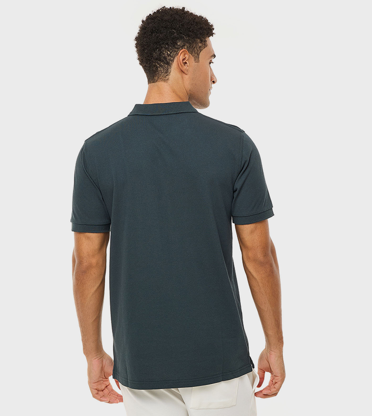 Solid Polo T-Shirt with Short Sleeves