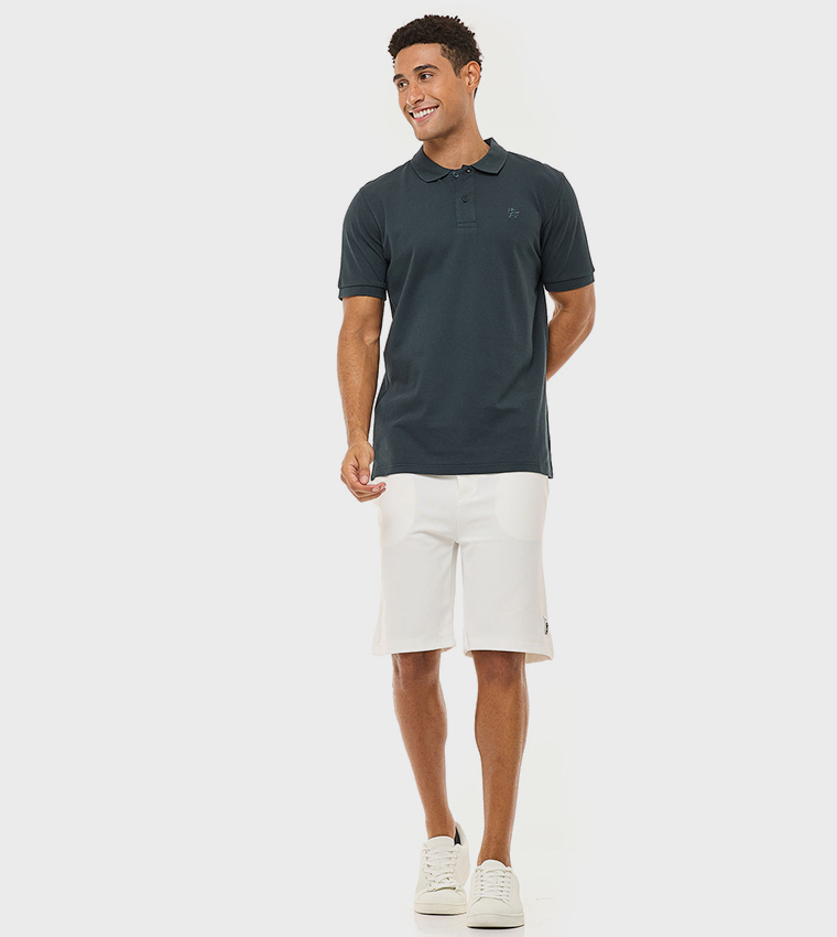 Solid Polo T-Shirt with Short Sleeves